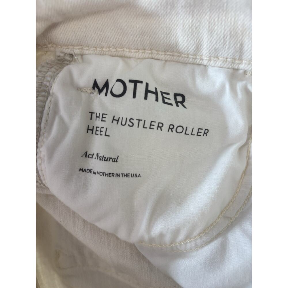 MOTHER Superior The Hustler Roller Heel Jeans Cream High Rise Wide Leg 27 - Picture 3 of 5